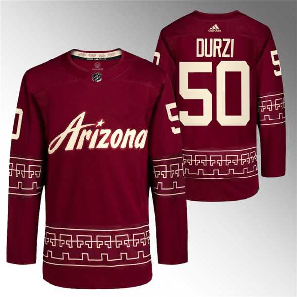 Men's Arizona Coyotes #50 Sean Durzi Garnet Alternate Pro Jersey Dzhi
